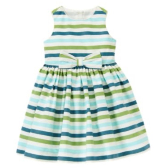 Janie and Jack Bow Stripe Girls Dress